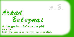 arpad beleznai business card